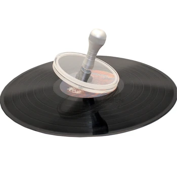 

LP Vinyl Record Cleaner Clamp Aluminum handle Record Label Saver Protector Waterproof Acrylic Clean Tool