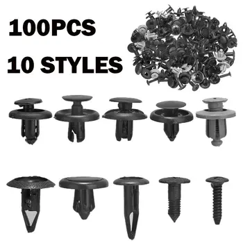 

Universal Auto Fastener Car Bumper Clip 100Pcs Mixed Vehicle Retainer Rivet Door Panel Fender Liner Car Styling
