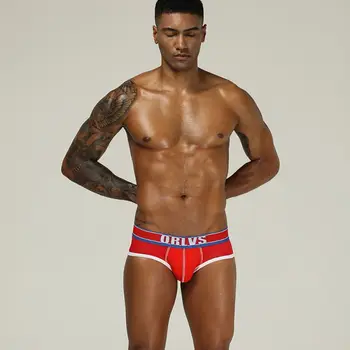 

Brand Men Underwear Brief Cotton Breathable Sexy Men Gay Underwear Bikini Underpants Slip Patchwork Briefs