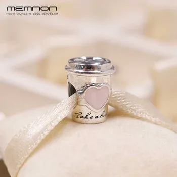 

NEW Summer Drink To Go cup Charms 925 sterling silver Enamel Charm fit bead Bracelets DIY for women Memnon fine jewelry BE567