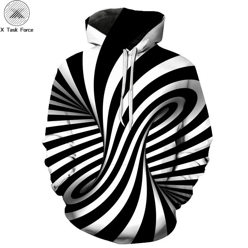 

Autumn new men's 3D sweatshirt print space time tunnel hoodie unisex long-sleeved sweatshirt colorful tunnel couple pullover
