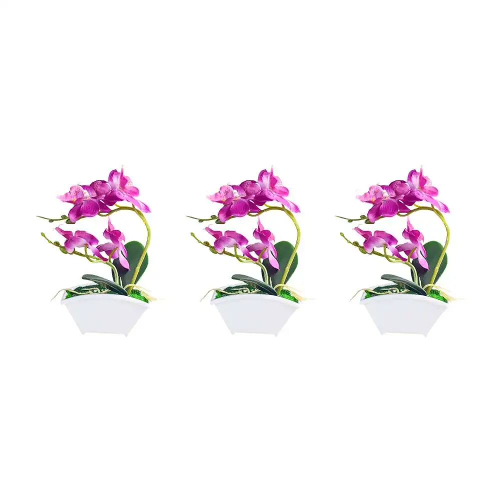 3PCS Artificial Flower Vase Real Touch Butterfly Orchid Leaves Plants Wedding Decor Simulation Phalaenopsis Bonsai | Дом и сад