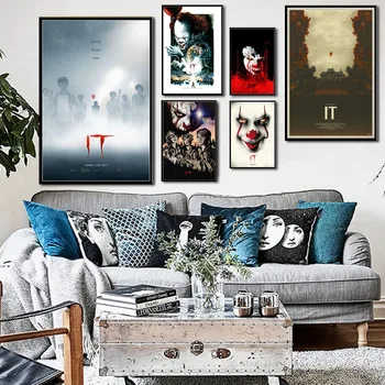 

IT Movie Stephen King Horror Movie Film Art Canvas Painting Poster Wall Home Decor
