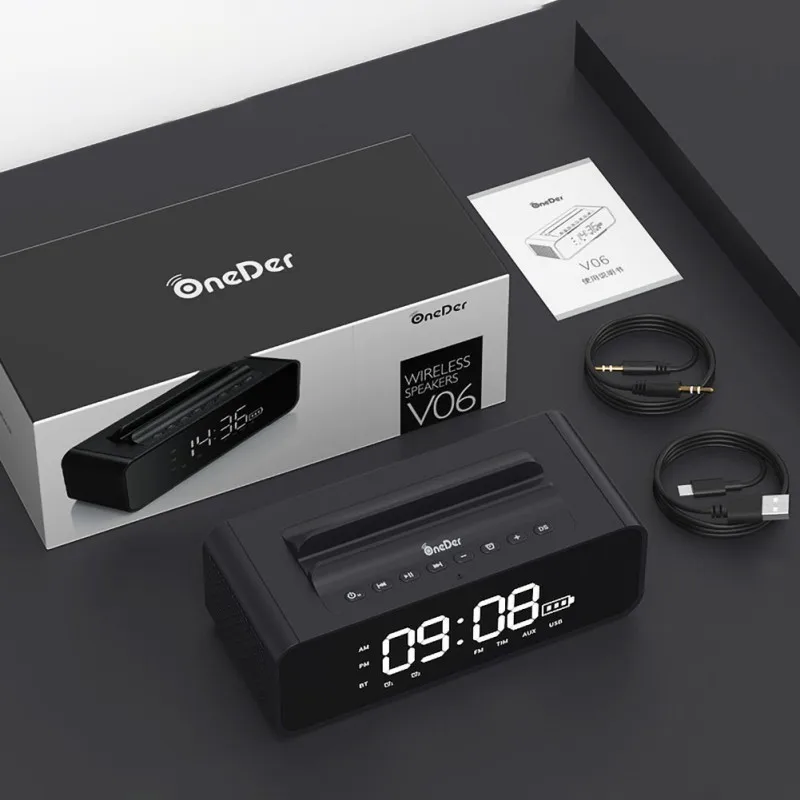 Многофункциональный Bluetooth динамик светодиодный Будильник подставка для телефона fm-радио беспроводной музыкальный саундбокс