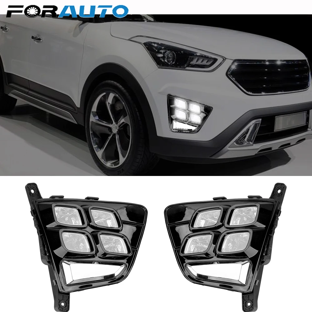 2 шт. светодиодный DRL Противотуманные светильник головной s для Hyundai IX25 Creta 2014 2015 2016