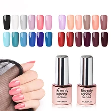 뷰티 bigbang 6 ml 젤 네일 폴란드어 uv led 램프 네일 아트 디자인을위한 젤 바니시를 흠뻑 적시다 매니큐어 탑 코트 polygel(China)