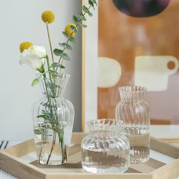 

Mini personality Glass vase Creative terrarium container Transparent Small flower vases living room home decor accessories
