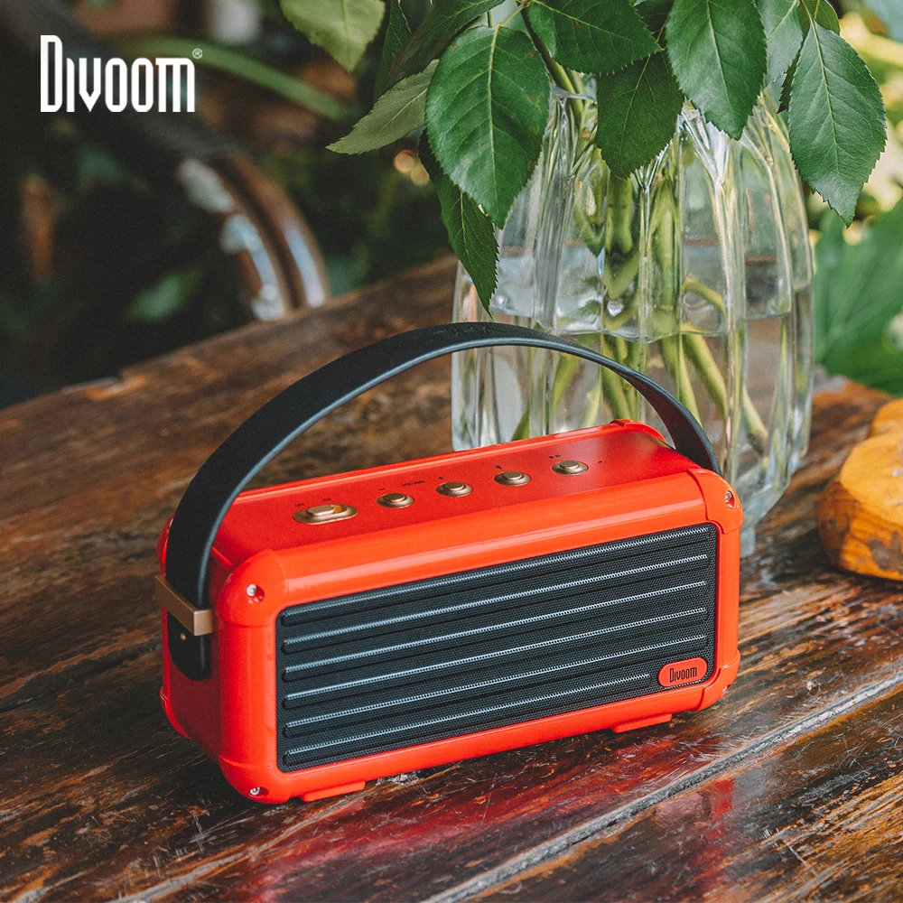 Divoom Mocha 40W Superior Bass Portable Wireless Bluetooth Speaker Retro Design 6 Drivers for 25h playtime Smart Home Decoration|Portable Speakers| - AliExpress