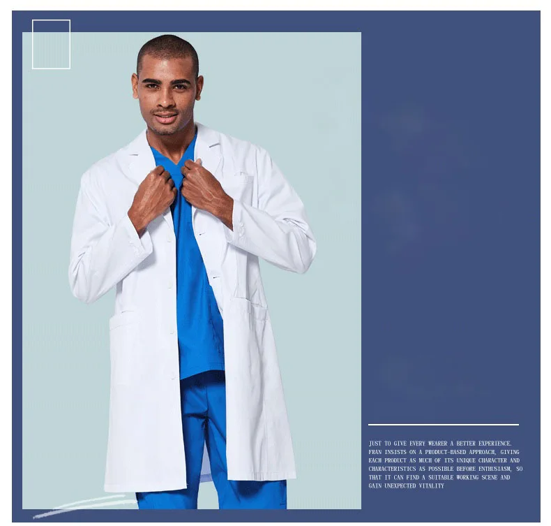 Медицинские пальто размера плюс, медицинский Халат доктора, рабочая одежда для больниц, Униформа с длинным рукавом, высокая длинная Классическая посадка, 4" лабораторные пальто
