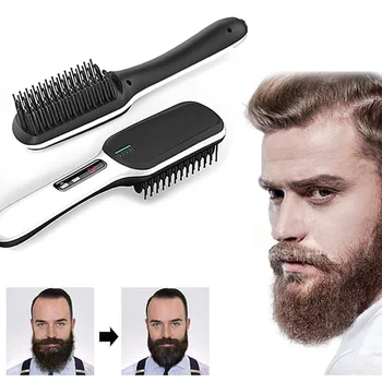 

Hot LED Display Ionic Beard Straightener for Men Hair Straightening Comb Adjustable Ceramics Heating Temperature CNT 66