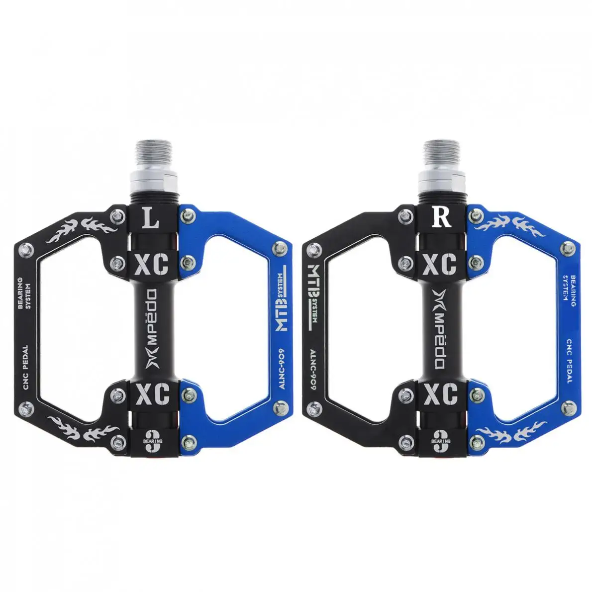 3 Bearings Ultralight Bicycle Pedals Aluminum Body Axle Cycling Pedals Sealed with Anti-skid Nails for Mountain Bike