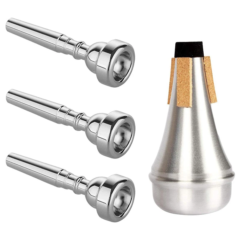 

3 Pack Trumpet Mouthpiece (3C 5C 7C) with Trumpet Mute for Replacement Musical Instruments Accessories