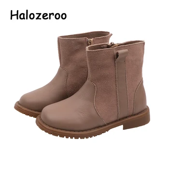 

New Autumn Kids Princess Boots Children Genuine Leather Shoes Baby Girls Ankle Boots Black Shoes Casual Boots Brand Soft Boots