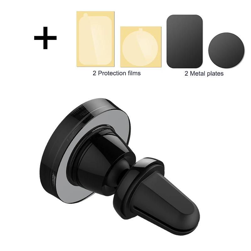 Универсальный магнитный автомобильный держатель для мобильного телефона Универсальный Автомобильный держатель для iPhone/Xiaomi коврик держатель для телефона, с gps-системой - Цвет: air vent-black