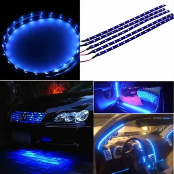 

1PC Waterproof 15 LED 30cm Car Super White Blue Waterproof Flexible Car Light Daytime Running Light Soft Strip Backup Light