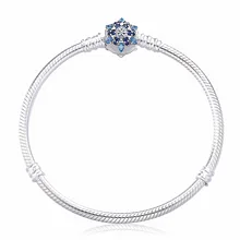 Подлинная 925 пробы Серебряная цепочка-змейка Браслет Fit Pand браслет блестящая Снежинка для женщин Роскошные ювелирные изделия