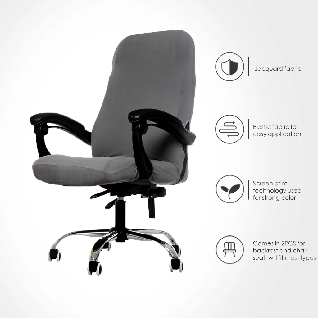 FORCHEER Office Desk Chair Seat Covers Water Resistant Jacquard Computer Chair Seat Cushion Slipcovers-Black FORCHEER Office Desk Chair Seat Covers Water Resistant Jacquard Computer Chair Seat Cushion Slipcovers-Black