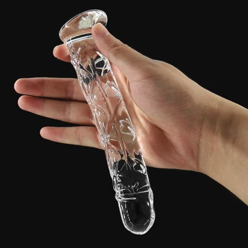 Huge Glass Penis Real Dick Sex Toy For Woman G-spot Massage Realistic Dildo Female Masturbator Glass Cock Crystal Dlido Sex Shop 2