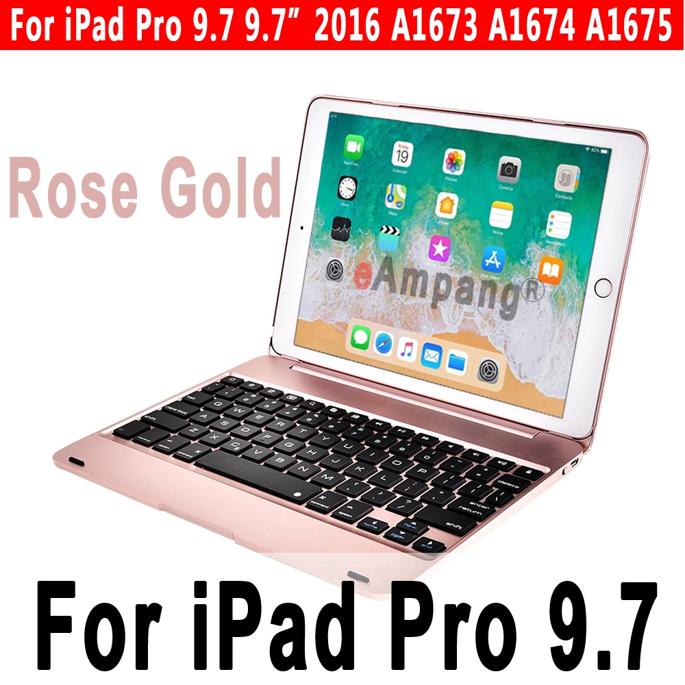 Smart Keyboard чехол для Apple iPad 9,7 5th 6th поколение воздушных 1 2 Air1 Air2 Pro 9,7 A1893 A1954 A1822 A1823+ Защитная пленка+ ручка - Цвет: Rose Gold Pro 9.7