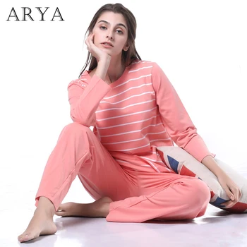 

New Sleepwear Stripe Pink Blue Pajamas Sets Women Harajuku pajamas Men Women long sleeve shirt nighty Nightwear Set