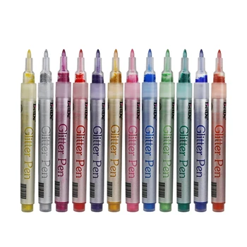 

Glitter Paint Pens for Rock Painting, Scrapbook Journals, Photo Albums, Card Stocks, Paper Project, Coloring.
