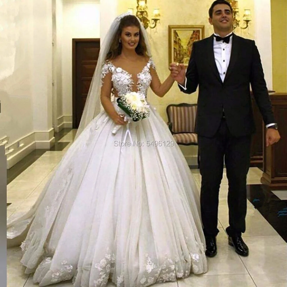 Мусульманское Vestido De Noiva 2020 уникальные аппликации с длинным рукавом Белое кружево