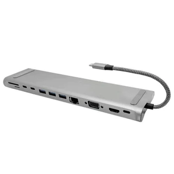 

12 in 1 USB Type C HUB to HDMI USB3.0 Power Adapter for -Pro Air Dock Notebook HUB Multifunction Type C Expansion