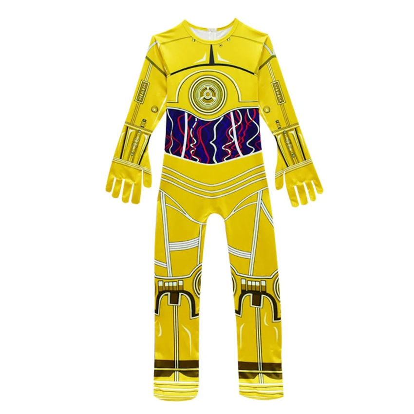 Ceny Kostiumy dla dzieci Movie Star Wars kostiumy Robot Cosplay dziecięcy kostium na halloween dla dzieci Robot chłopcy nakrycia głowy karnawałowe ubrania