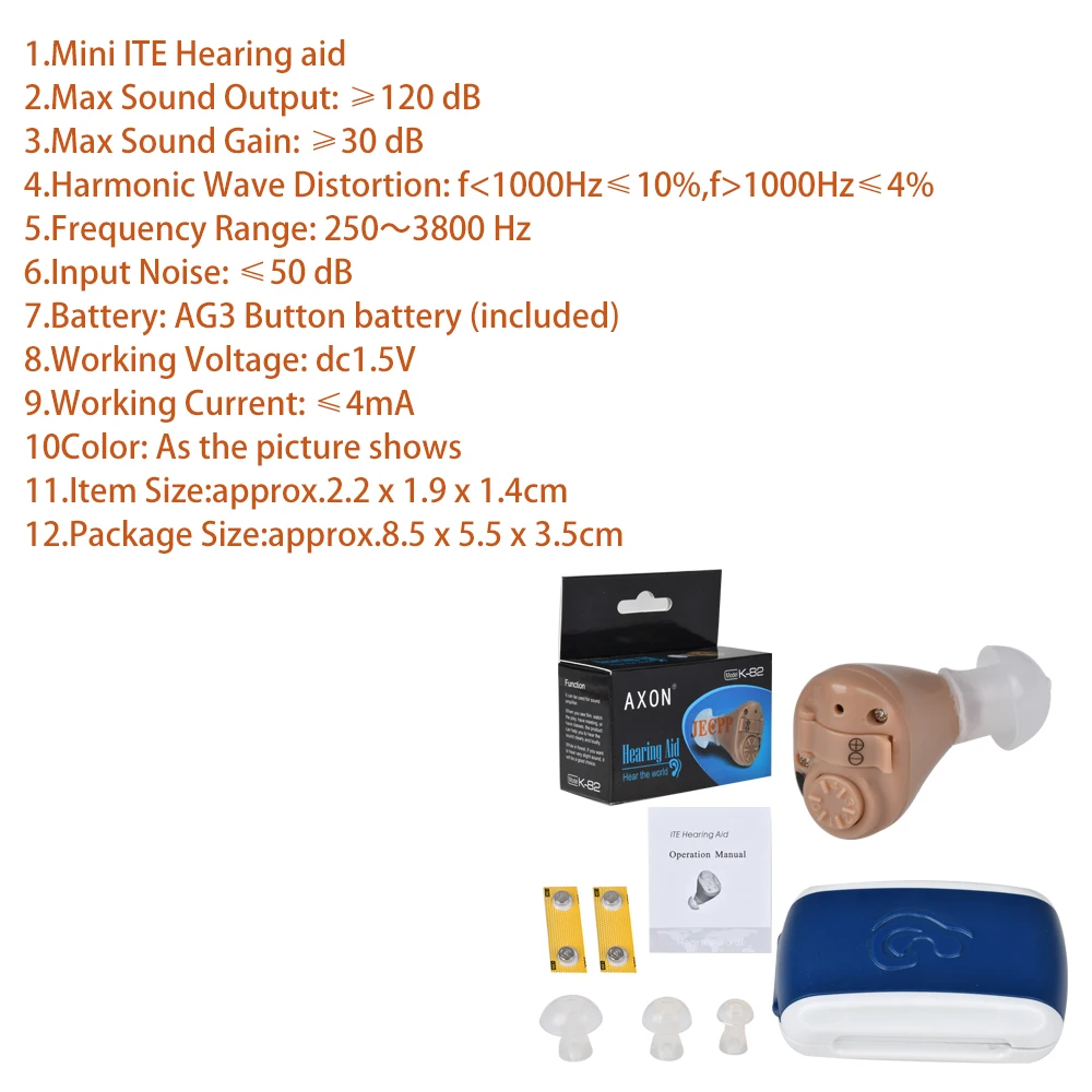 Слуховой аппарат для пожилых, слуховой аппарат, усилитель звука, питание от батареи, устройство для улучшения слуха