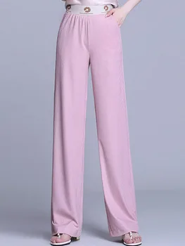 

Elastic Waist Pants Women Plus Size Pants Fashion High Waist Pants Spring Summer 2020 Woman Casual Loose Women Wide Leg Pants