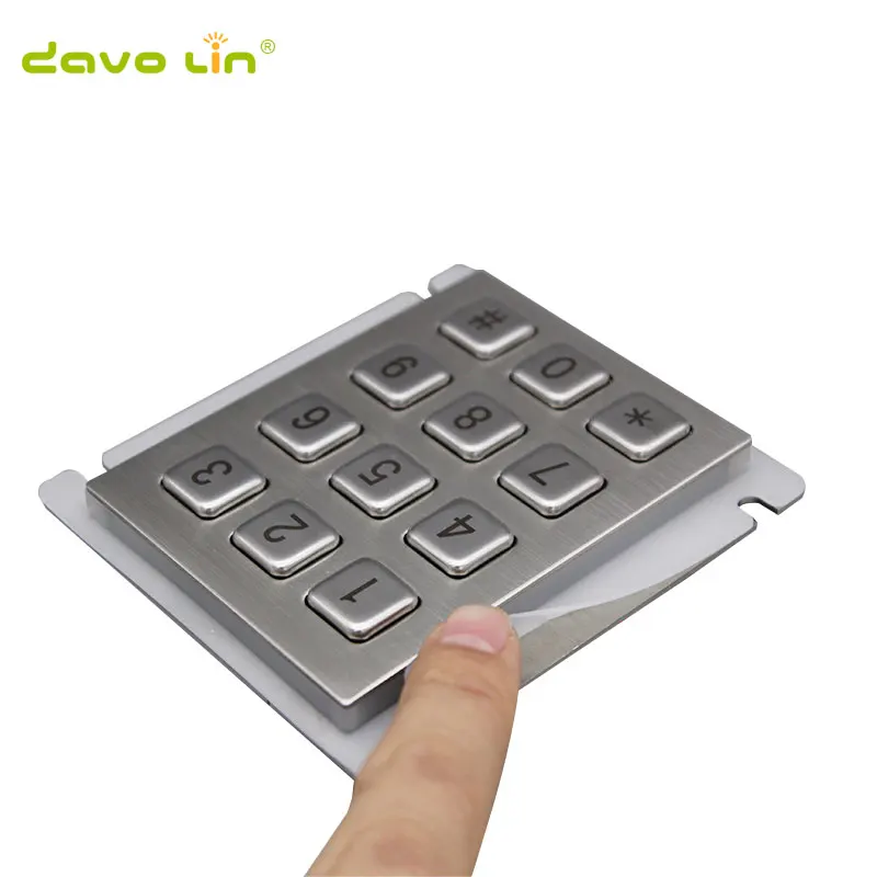 Teclado de Telefone Ip65 com 12 Teclas à Prova Dágua Industrial Matriz Teclado de Telefone de Metal Aço Inoxidável - Imagem 6