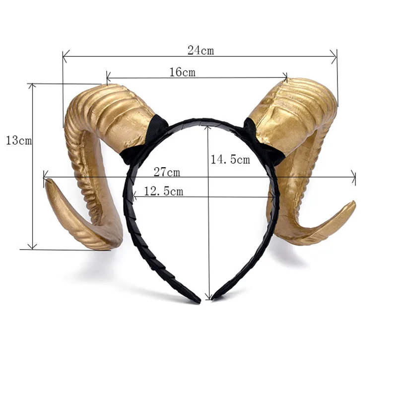 Дьявол Лолита овец Рог повязка на голову повязка для волос аксессуар костюм в стиле стимпанк для косплея Хэллоуин карнавальные головные уборы реквизит для фотографий черный/золотой