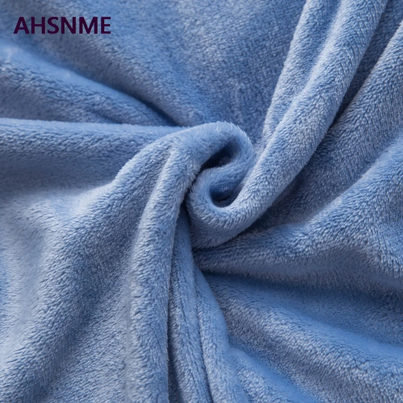 AHSNME темно-синее толстое Коралловое одеяло сплошной цвет норковая бархатная мягкие покрывала для кресла пледы мульти размер высокого качества ковер Прямая поставка - Цвет: Aqua blue