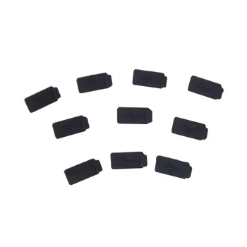 

10pcs Black PC Laptop USB Plug Cover Stopper Rubber Soft Silicon Dust Cap Computer cleaning and dustproof tools