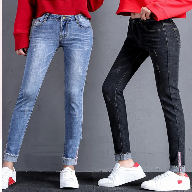 2019 New Fashion Jeans Women Pencil Pants High Waist Jeans Sexy Slim