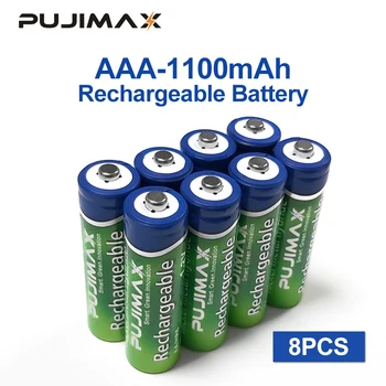 

PUJIMAX AAA Battery 1100mAh 1.2V 8PCS rechargeable battery pre-charged recharge ni mh rechargeable battery For camera microphone