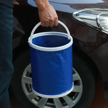 

Travel Folding Bucket Bathroom Camping Supplies Portable Ergonomic With Compartment Outdoor Camping Tools Fishing Washing Bag