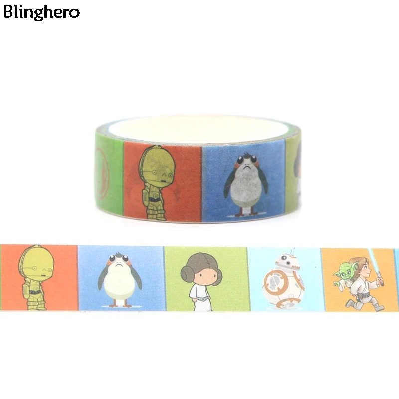 

Blinghero Cute Cartoon Print Washi Tapes 15mmX5m DIY Masking Tape Adhesive Tapes Cool Decorative Tapes Fashion Decals BH0046