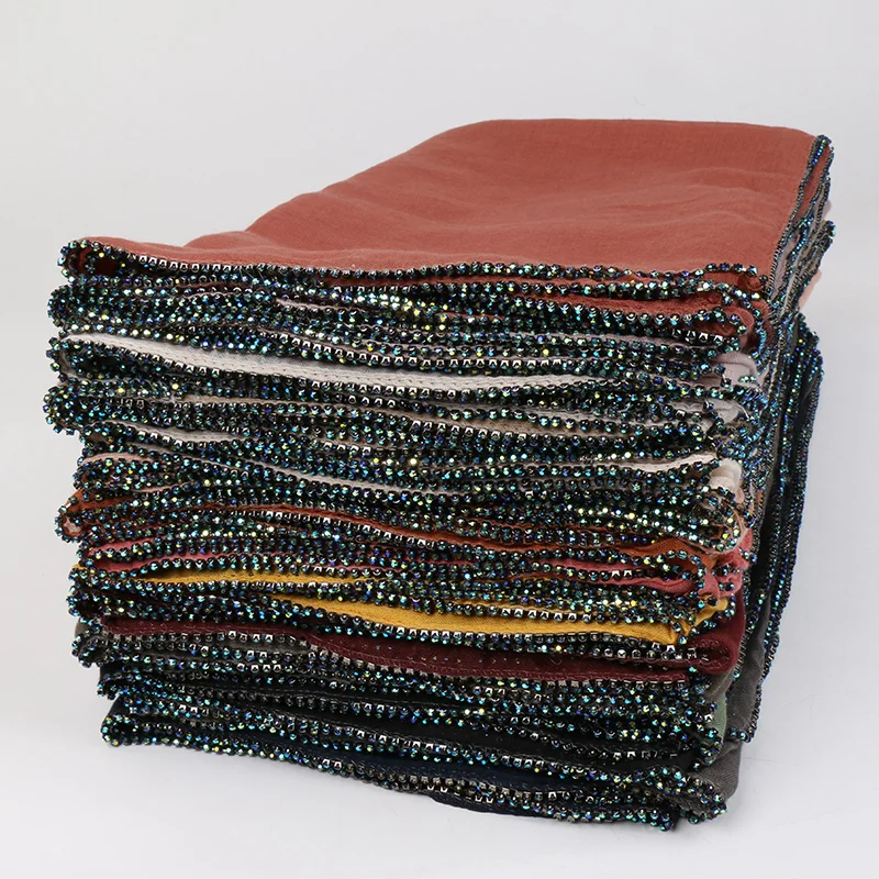 Женская цепочка TR хлопковый хиджаб большой шарф однотонная шаль модные