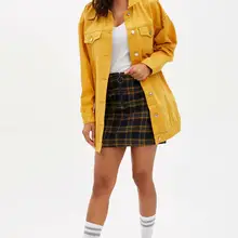 Дефакто Женская модная клетчатая хлопковая Юбка Повседневная короткая юбка на молнии с высокой талией Женские Простые юбки осенние женские-L3354AZ19AU