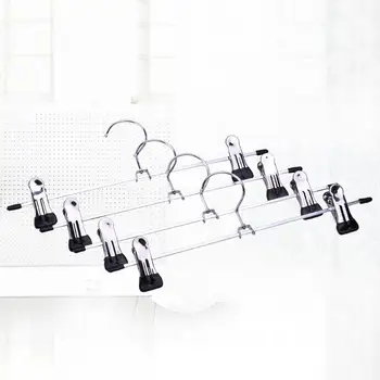 

10pcs/lot New Hangers For Clothes Stainless Steel Clip Stand Hanger Pants Skirt Kid Clothes Adjustable Pinch Grip Cabide