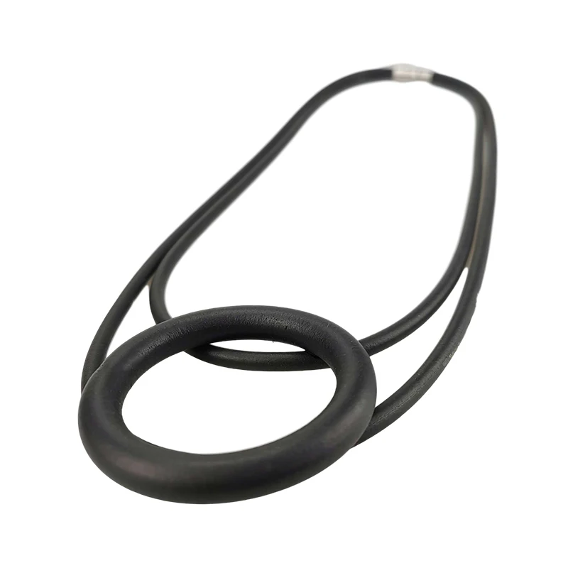 Women Jewelry UK Round Pendant Necklaces For Women Black Necklace Rubber Jewelry Party Clothes Accessories Gothic Sweater Chain Choker