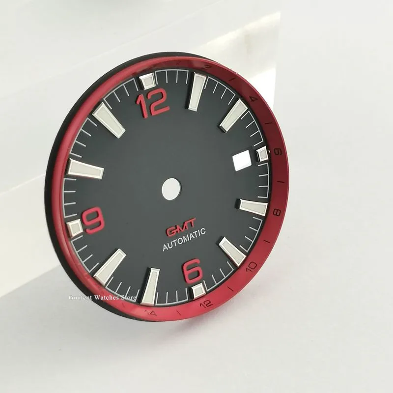 C2-no logo red GMT 1 шт. Bliger/стерильный 31 мм черный синий часы комплект с циферблатом Fit eta 2836/2824 2813/3804 Miyota 8215 821A механизм - Цвет: C2-no logo red GMT