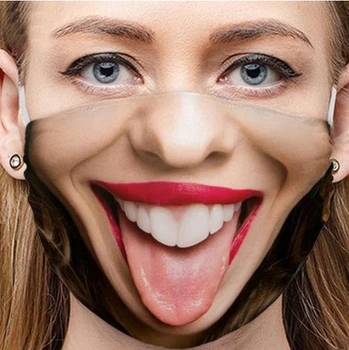

Fun Printing Cotton Breathable Mask Adult Reusable Washable 3d Printing Adjustable Mask Halloween Funny Face Mask