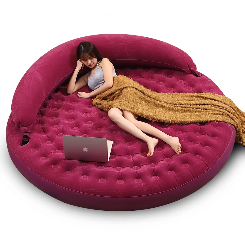 

Round Double Folding Inflatable Sofa Bed Single Lazy Sofa Cushion Bed Increase Creative Home Living Room Recliner Sala