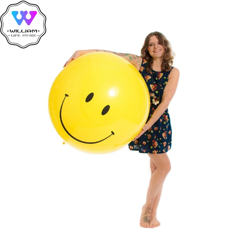 1 шт большой размер 36 дюймов воздушные шары улыбающееся лицо выражение желтые латексные шары вечерние Детские Мультяшные надувные шары для свадьбы