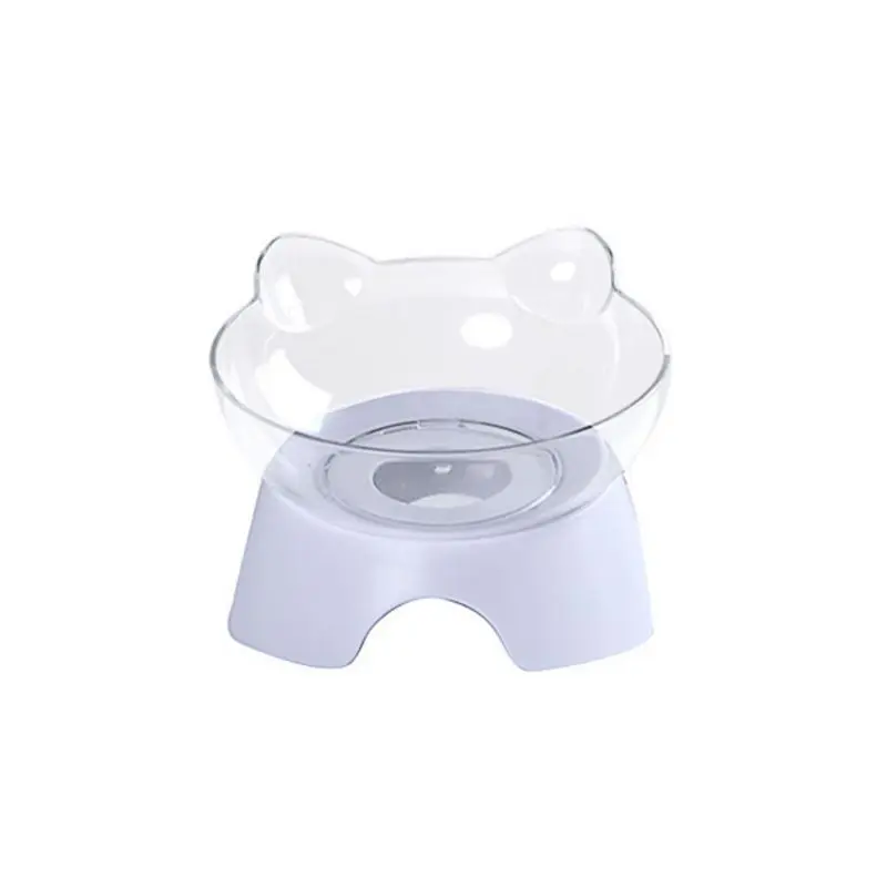 Миска для домашних животных милые кошачьи уши в форме позвоночника защищает один/15 ° косой двойной миски M68E - Цвет: Single bowl