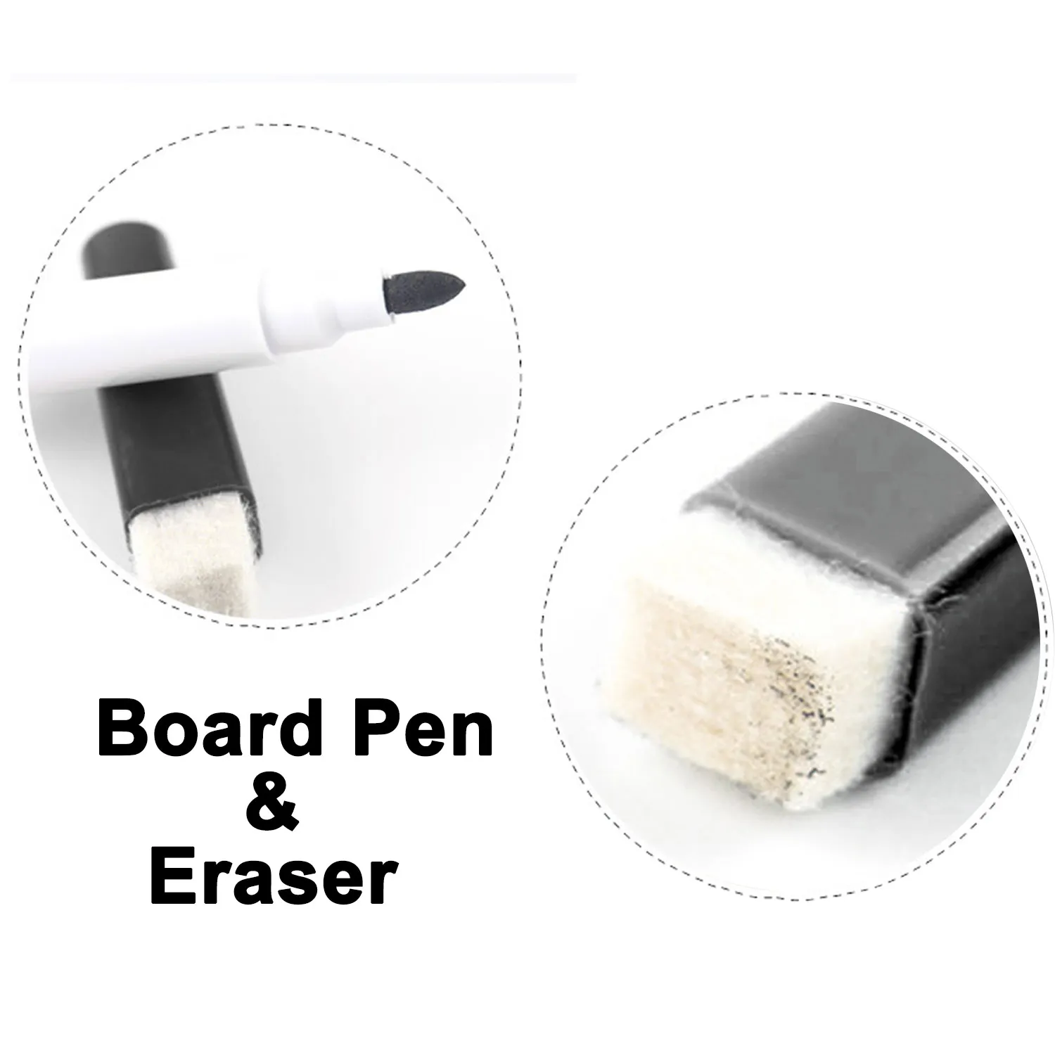 20pcs Whiteboard Magnetic Dry Erase Markers Pens with Erasers Cap Black Ink