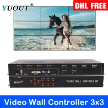 YD-TV09 2x4 HDMI видео настенный контроллер 3x3 2x2 HDMI+ VGA+ DVI+ USB светодиодный/ЖК-дисплей Поддержка вращения на 180 градусов комбинированный процессор 3x3 3x1