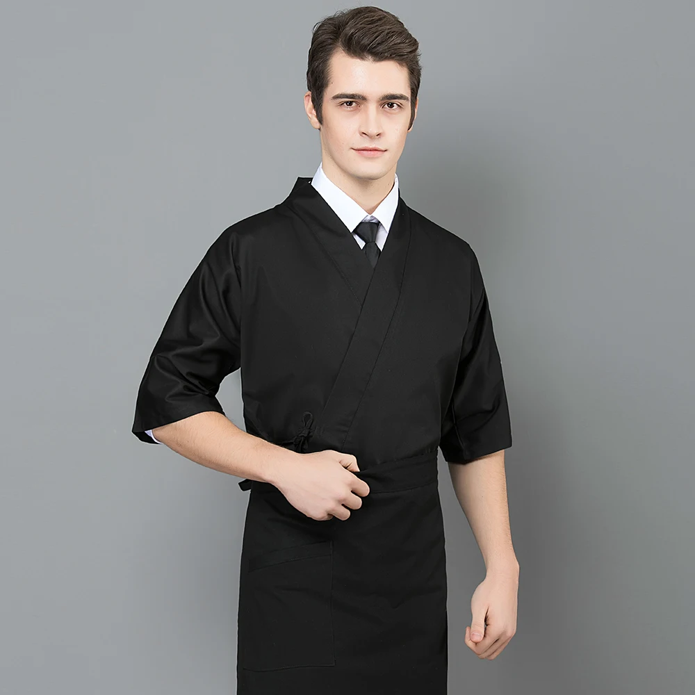 Костюм для суши, отеля, ресторана, кухни, шеф-повара, униформа в японском стиле, с короткими рукавами, шеф-повара, рабочая одежда, мужская профессиональная одежда